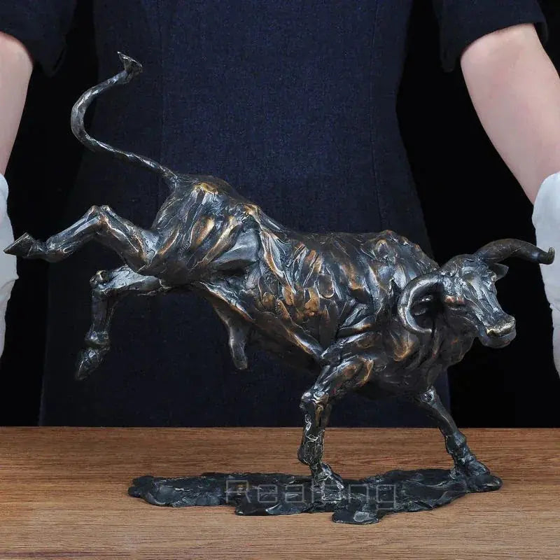 Bronze Bull Statue Abstract Bronze Bull Sculpture Large Animal Ctafts Antique Bronze Bull Figurine for... - House Of Avana