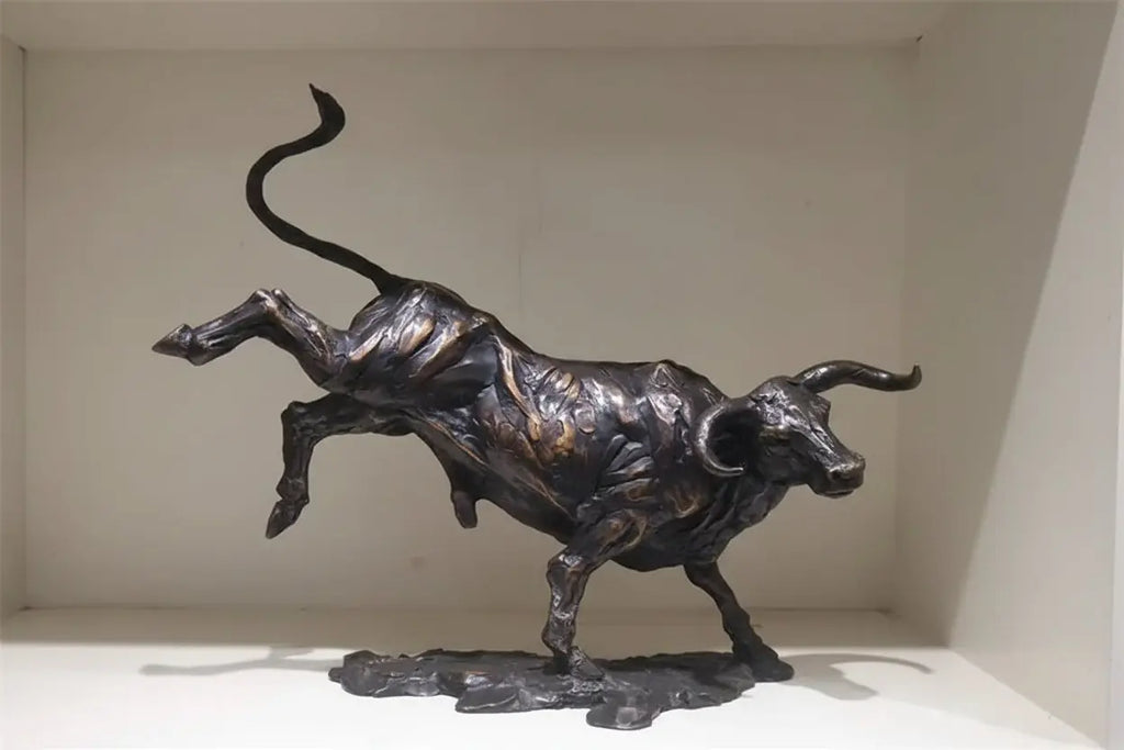 Bronze Bull Statue Abstract Bronze Bull Sculpture Large Animal Ctafts Antique Bronze Bull Figurine for... - House Of Avana