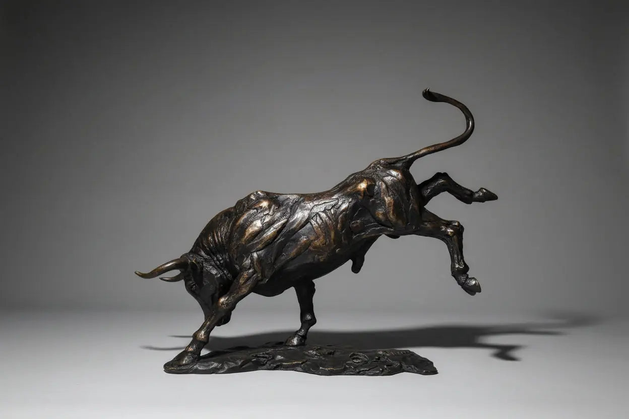 Bronze Bull Statue Abstract Bronze Bull Sculpture Large Animal Ctafts Antique Bronze Bull Figurine for... - House Of Avana