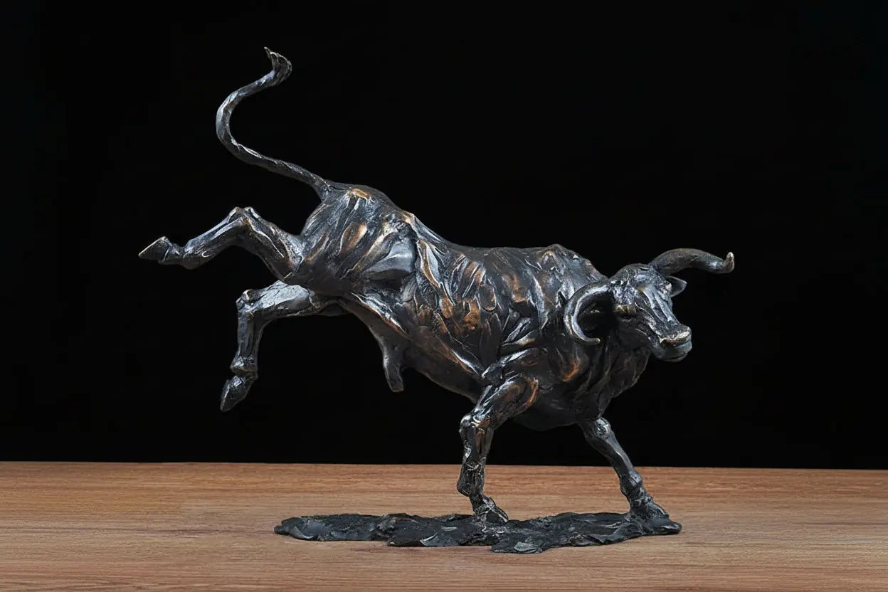 Bronze Bull Statue Abstract Bronze Bull Sculpture Large Animal Ctafts Antique Bronze Bull Figurine for... - House Of Avana