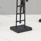 Abstract Sculpture - Metal Silver Climbing Stairs Design, texture detail - House Of Avana