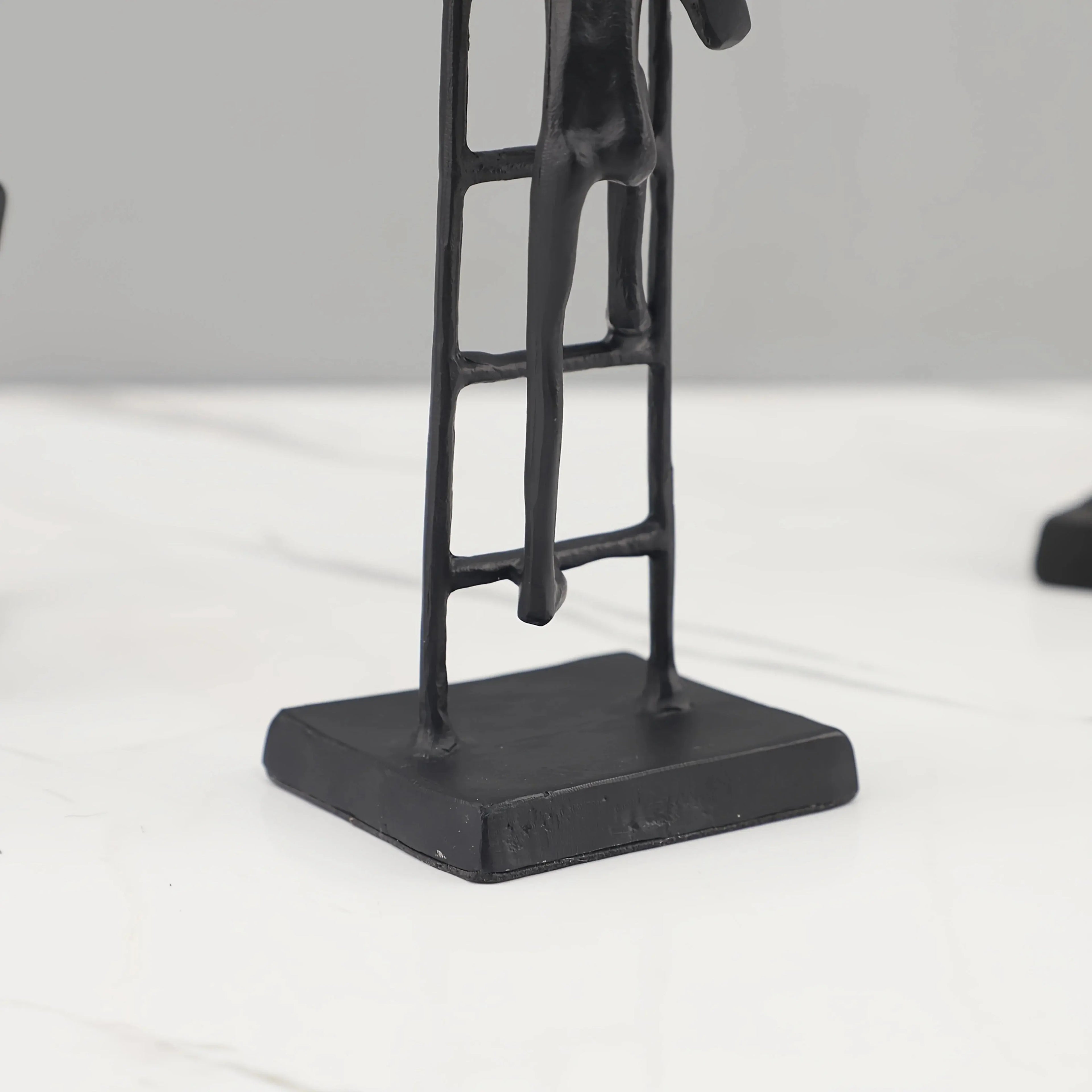 Abstract Sculpture - Metal Silver Climbing Stairs Design, texture detail - House Of Avana