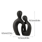 Abstract Couple Figurine - White Wedding Sculpture, angled view - House Of Avana