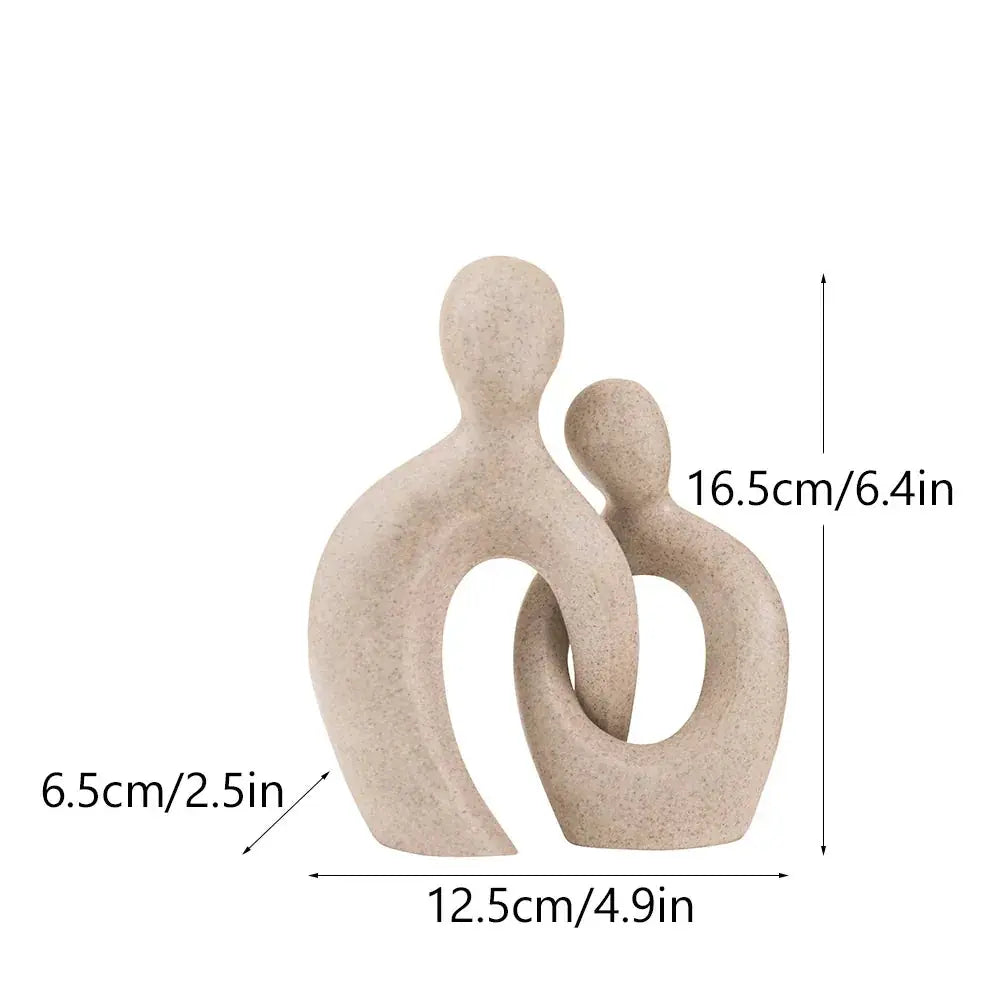 Abstract Couple Figurine - White Wedding Sculpture, angled view - House Of Avana