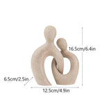 Abstract Couple Figurine - White Wedding Sculpture, angled view - House Of Avana