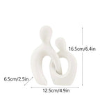 Abstract Couple Figurine - White Wedding Sculpture, angled view - House Of Avana