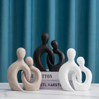 Abstract Couple Figurine - White Wedding Sculpture, front view - House Of Avana
