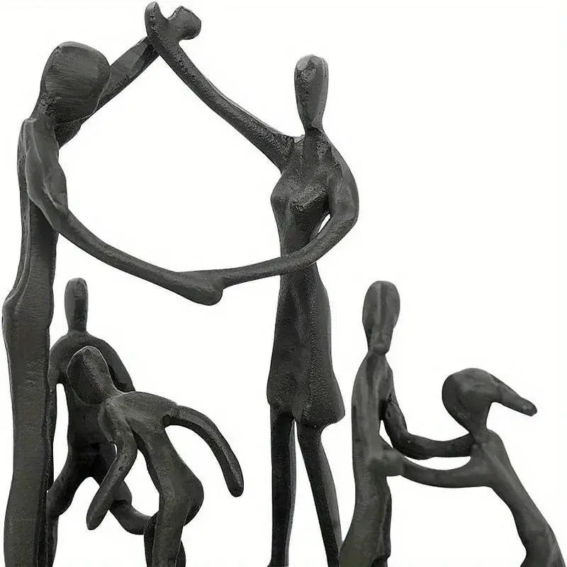 Family Figurine - Cast Iron Sculpture, detail shot - House Of Avana