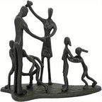 Family Figurine - Cast Iron Sculpture, top view - House Of Avana