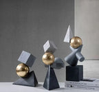 Geometric Sculpture - Gold Triangular Abstract | Abstract Sculpture | texture detail | Abstract home decor | House of Avana