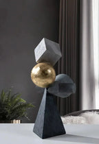 Geometric Sculpture - Gold Triangular Abstract | Abstract Sculpture | dimensions | Abstract home decor | House of Avana