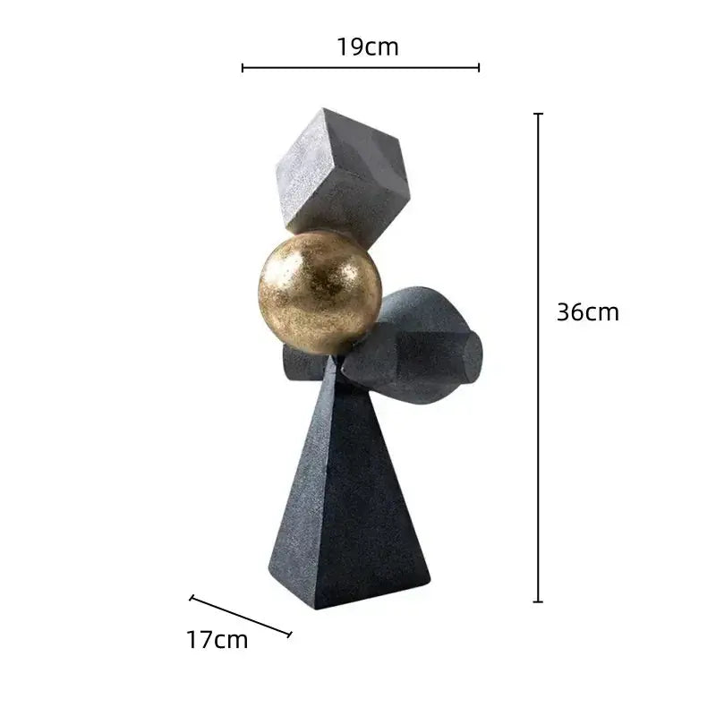 Geometric Sculpture - Gold Triangular Abstract | Abstract Sculpture | product view 18 | Abstract home decor | House of Avana