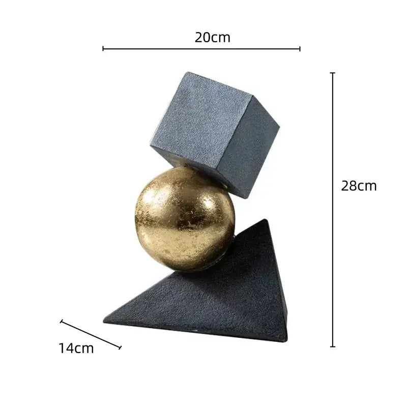 Geometric Sculpture - Gold Triangular Abstract | Abstract Sculpture | product view 19 | Abstract home decor | House of Avana