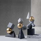 Geometric Sculpture - Gold Triangular Abstract | Abstract Sculpture | side view | Abstract home decor | House of Avana