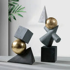 Geometric Sculpture - Gold Triangular Abstract | Abstract Sculpture | detail view | Abstract home decor | House of Avana