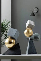 Geometric Sculpture - Gold Triangular Abstract | Abstract Sculpture | lifestyle | Abstract home decor | House of Avana