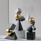Geometric Sculpture - Gold Triangular Abstract | Abstract Sculpture | front view | Abstract home decor | House of Avana