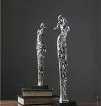 Retro Resin Electroplate Abstract Girl Sculpture Creative Living Room TV Cabinet Bookshelf Ornaments Home Decorations - House Of Avana