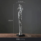 Retro Resin Electroplate Abstract Girl Sculpture Creative Living Room TV Cabinet Bookshelf Ornaments Home Decorations - House Of Avana