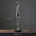 Retro Resin Electroplate Abstract Girl Sculpture Creative Living Room TV Cabinet Bookshelf Ornaments Home Decorations - House Of Avana