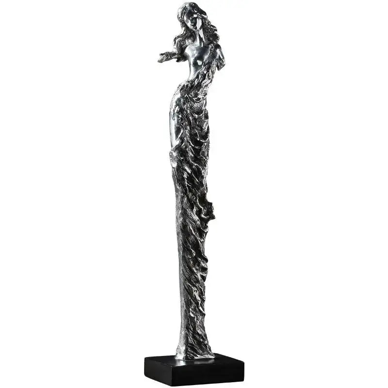 Retro Resin Electroplate Abstract Girl Sculpture Creative Living Room TV Cabinet Bookshelf Ornaments Home Decorations - House Of Avana