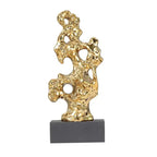 Resin Ornaments Gold Hollowed Out Stone Statue Taihuite Coral Sculpture Decorative Figurines Home Decoration Accessories - House Of Avana