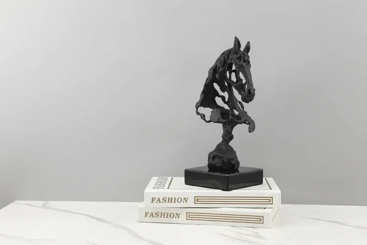 Abstract Hollow Horse Head Sculpture – Modern Metal Home Decor | Horse Sculpture | texture detail | Abstract home decor | House of Avana