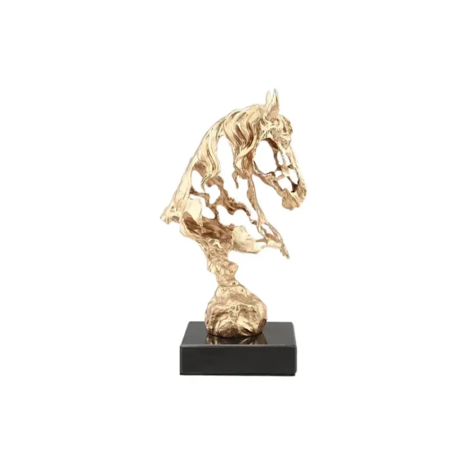 Abstract Hollow Horse Head Sculpture – Modern Metal Home Decor | Horse Sculpture | side view | Abstract home decor | House of Avana