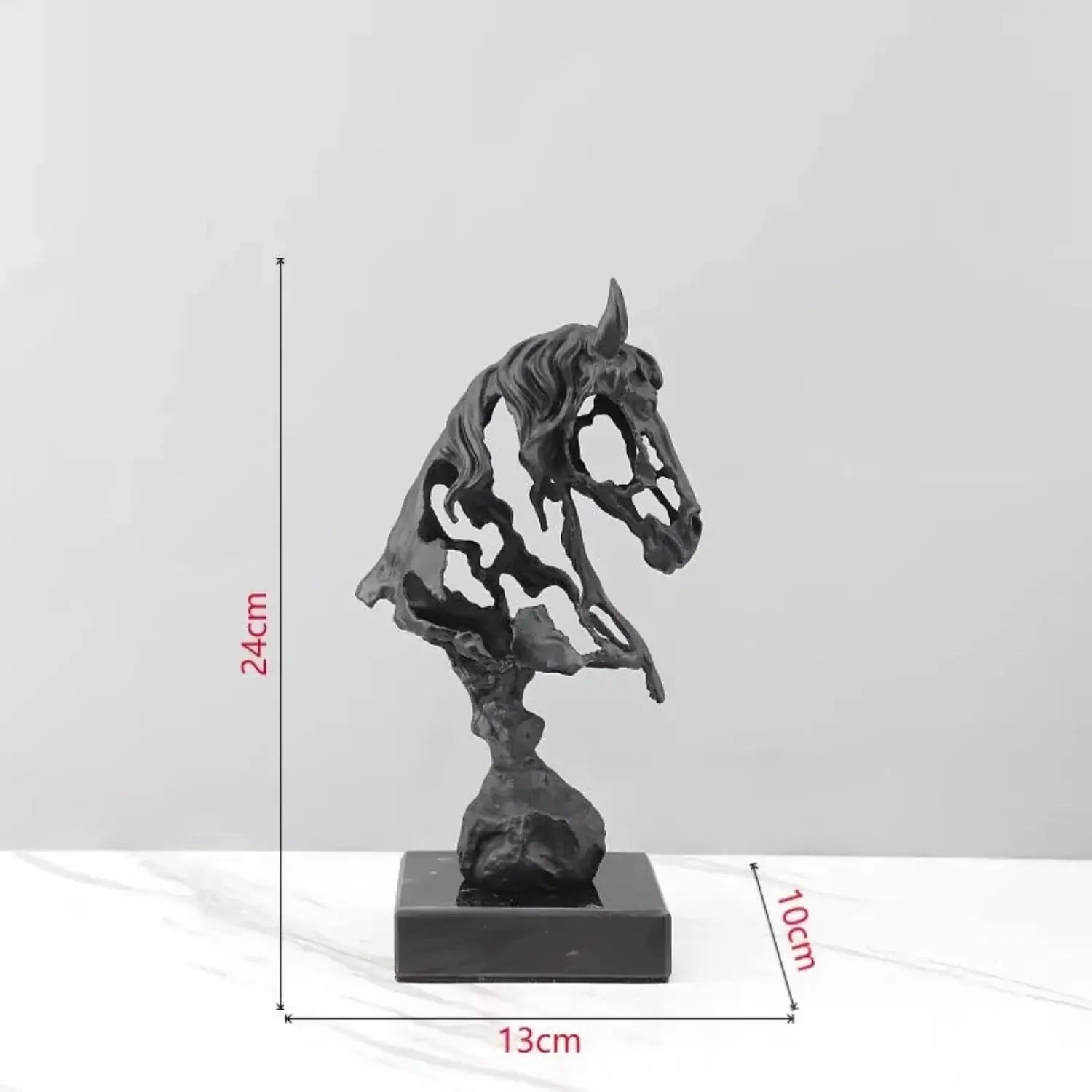 Abstract Hollow Horse Head Sculpture – Modern Metal Home Decor | Horse Sculpture | back view | Abstract home decor | House of Avana