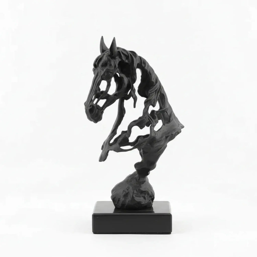 Abstract Hollow Horse Head Sculpture – Modern Metal Home Decor | Horse Sculpture | front view | Abstract home decor | House of Avana