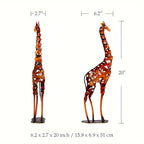 Abstract Black Giraffe Sculpture - Modern Iron Design, side view - House Of Avana