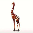 Abstract Black Giraffe Sculpture - Modern Iron Design, detail shot - House Of Avana