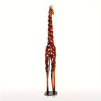 Abstract Black Giraffe Sculpture - Modern Iron Design, top view - House Of Avana