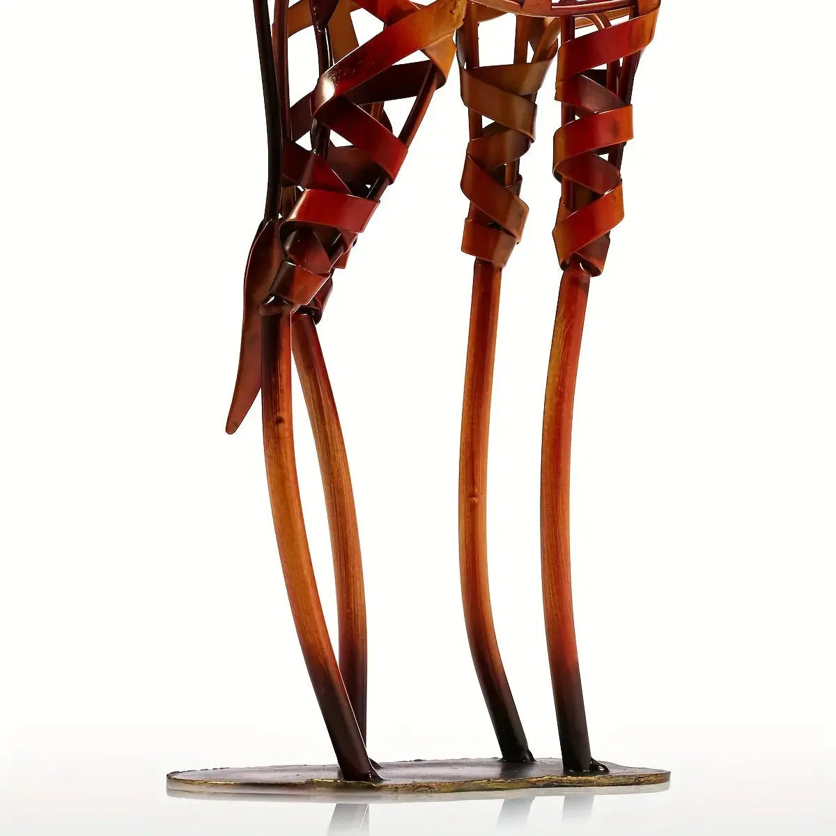 Abstract Black Giraffe Sculpture - Modern Iron Design, angled view - House Of Avana