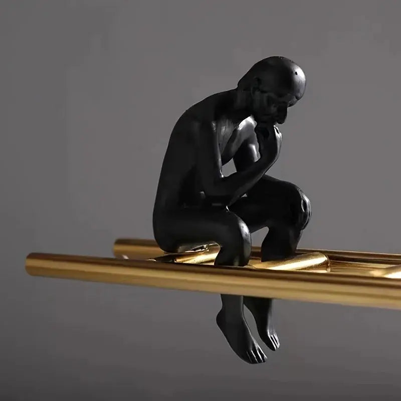 Fantasy Figurine Sculpture - Unique Indoor Ladder Decor, back view - House Of Avana