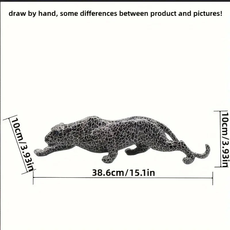 Abstract Leopard Sculpture - Gold Finish, side view - House Of Avana