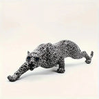 Abstract Leopard Sculpture - Gold Finish, top view - House Of Avana