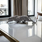 Abstract Leopard Sculpture - Gold Finish, front view - House Of Avana