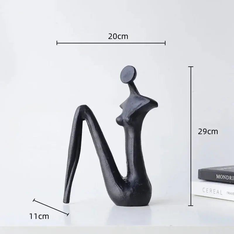 Abstract Metal Figurine - Black Female Sculpture | Iron Figure Sculpture | texture detail | Abstract home decor | House of Avana