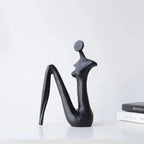 Abstract Metal Figurine - Black Female Sculpture | Iron Figure Sculpture | angle view | Abstract home decor | House of Avana