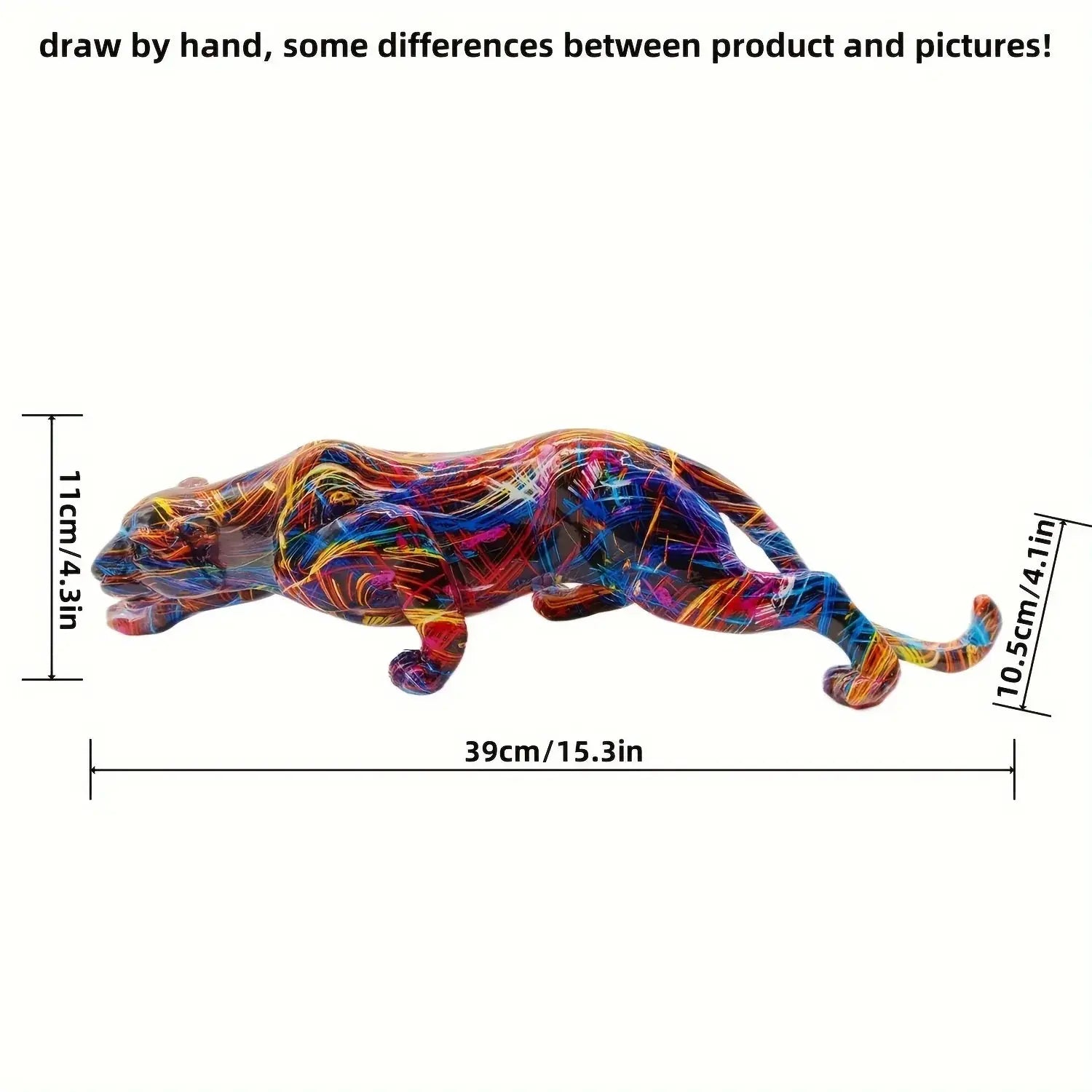 Leopard Figurine - Colorful Alphabet Sculpture, side view - House Of Avana