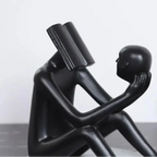 Abstract Desk Figure - Modern White Sculpture, back view - House Of Avana