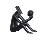 Abstract Desk Figure - Modern White Sculpture, detail shot - House Of Avana