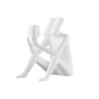 Abstract Desk Figure - Modern White Sculpture, lifestyle image - House Of Avana