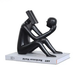 Abstract Desk Figure - Modern White Sculpture, top view - House Of Avana