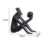 Abstract Desk Figure - Modern White Sculpture, angled view - House Of Avana
