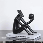 Abstract Desk Figure - Modern White Sculpture, front view - House Of Avana