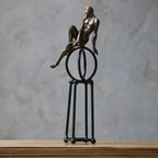 Modern Iron Sculpture - Abstract Figure Black, back view - House Of Avana