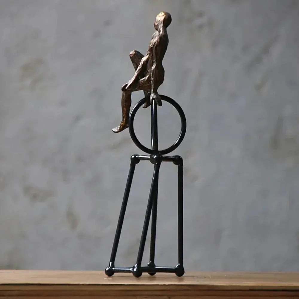 Modern Iron Sculpture - Abstract Figure Black, detail shot - House Of Avana