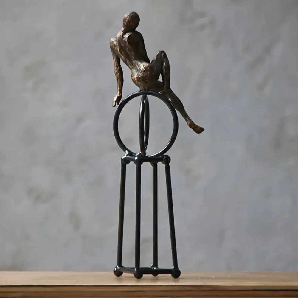 Modern Iron Sculpture - Abstract Figure Black, lifestyle image - House Of Avana